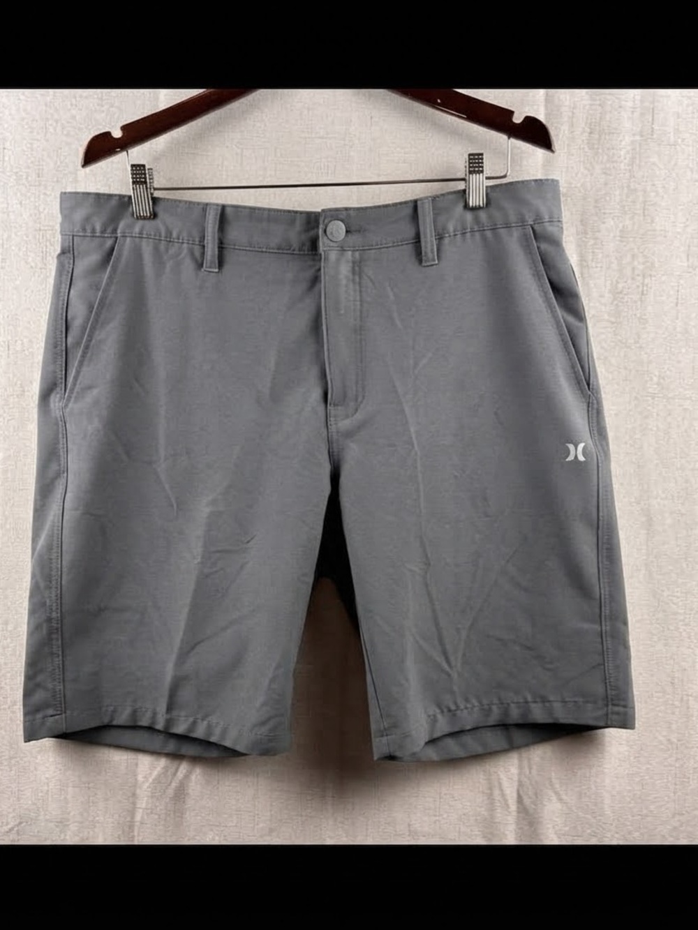 Hurley Gray Performance Hybrid Shorts Mens 36 Stretch Golf Surf Walk Casual Tech